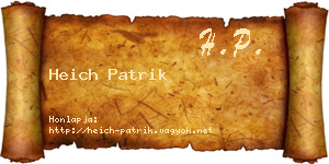 Heich Patrik névjegykártya